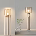 Solid wood floor lamp 3d model