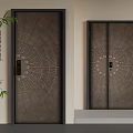 Modern Security Doors With Traditional Radial Pattern And Dark Textured Finish