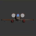 Camouflage Toy Airplane With Shark Mouth Design Red Engines And Blue Cockpit