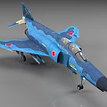 Blue Fighter Jet Model With Red Circular Emblems Number 412 And Landing Gear Details
