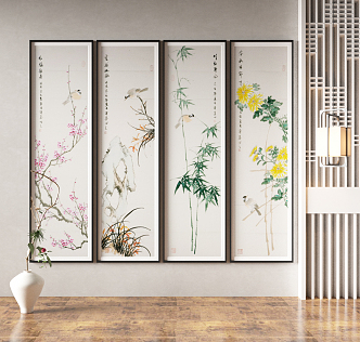 New Chinese Plant Painting Decorative Painting 3d model