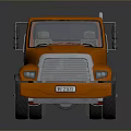 Orange Truck Chassis With Multiple Wheels And Shiny Surface On Black Background 3d model