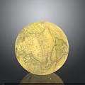 Elegant Transparent Glass Globe With Detailed World Map And Reflective Surface