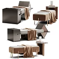 Light Luxury Sofa Stool 3d model