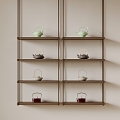 New Chinese Style Storage Rack Decorative Rack Tea Set 3d model