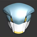 Weapon Helmet Featuring Blue Metallic Body Yellow Accent And Transparent Visor Design