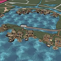 Waterfront Detached Villas Community Surrounded By Blue Water And Green Landscapes