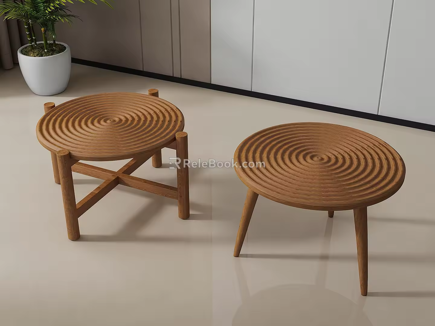 round table tea table 3d model