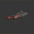 Red and Black Modern Motorcycle Featuring Sleek Seat Alloy Wheels and Urban Styling