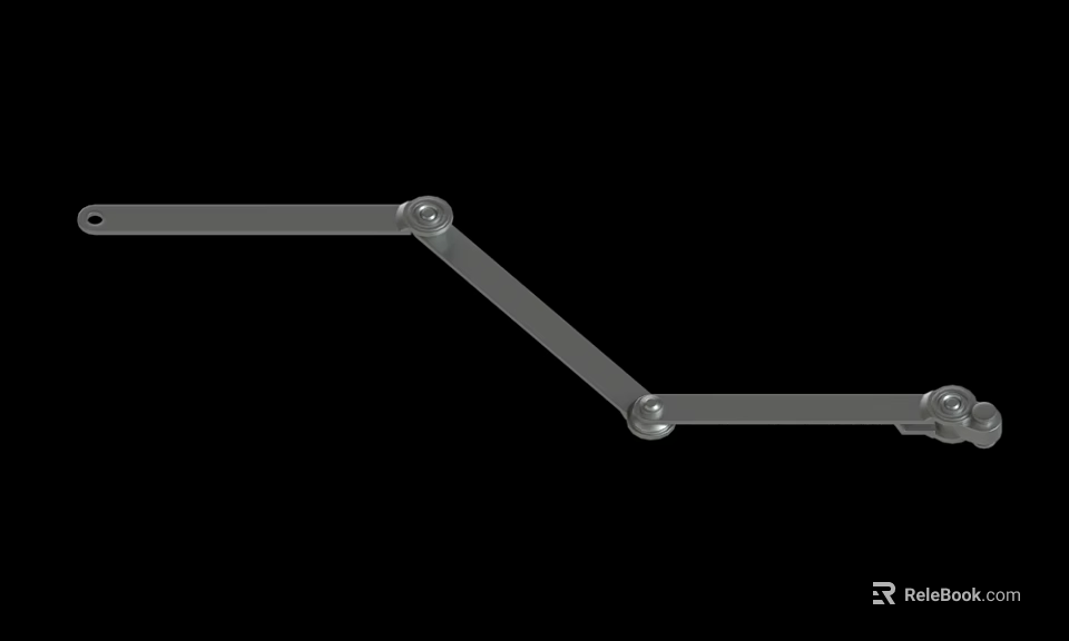 Mechanical Metal Structure With Articulated Joints And Connected Rods 3d model 