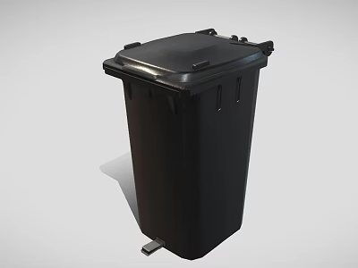 Black Foot Pedal Waste Bin Public Facility With Secure Lid And Sturdy Build 3d model Black Foot Pedal Waste Bin Public Facility With Secure Lid And Sturdy Build 3d model