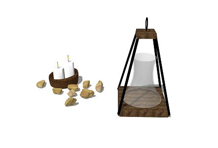 Modern Candlestick Lamp Fixtures 3d model