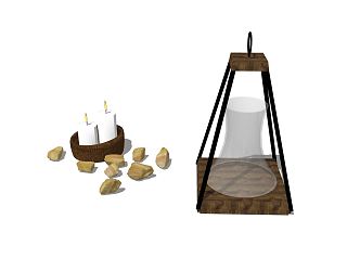 Modern Candlestick Lamp Fixtures 3d model