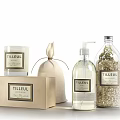 Essential Bathroom Accessories With Candle Cloth Bag Hand Soap Bottle And Storage Box