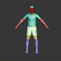 Football Player Wearing Blue Jersey White Shorts Number 2 Standing With Arms Outstretched Dark Background