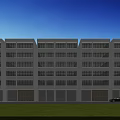 Aerial Planning Of Modern Multi Story Building With Windows Ground Garages Front Lawn And Cars
