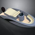 Small Recreational Boat With Light Colored Seats And Modern Hull Design