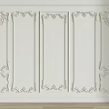 Elegant White Wall Interior With Decorative Lines And Symmetrical Ornate Patterns Design 3d model