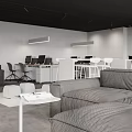 Modern Public Office Space With Desks Sofas And Computers 3d model