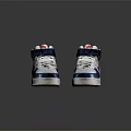 Stylish High Top Nike Swoosh Sneakers With White Blue Red Colorway And Velcro Strap Design