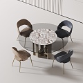 Modern leisure tables and chairs 3d model