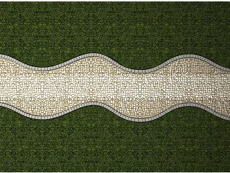 Modern Stone Road Lawn Road 3d model