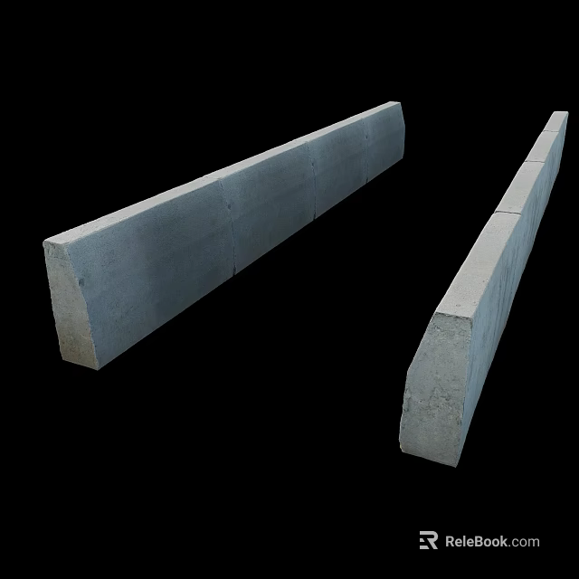 Concrete Road Curbs Key Elements In Modern Roadside Infrastructure Systems 3d model 