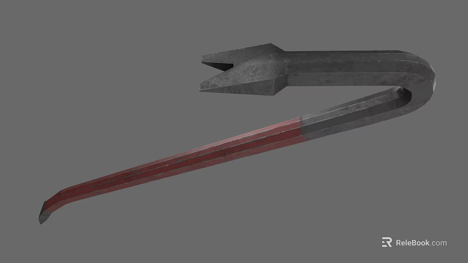 Tactical Weapon Constructed From Metal With Red Grip Grey Head And Modern Design Features 3d model 