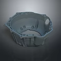 Gray Mechanical Housing Part With Structural Design And Mounting Holes For Industrial Use