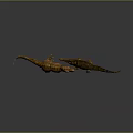 3D Models of Standing T-Rex and Lying Crocodile on Gray Background With Reflective Surface