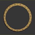 Golden Decorative Furniture Piece With Geometric Diamond Pattern And Cylindrical Design
