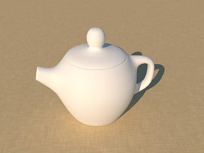 Elegant White Ceramic Teapot With Smooth Surface As Classic Ceramic Vessel For Daily Use 3d model