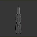 SciFi Futuristic Metallic Vehicle With Sleek Aerodynamic Design And Blue Accent Light