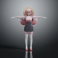 3D Render Pink Haired Anime Female Character With Golden Headdress And Mythical Creature Features