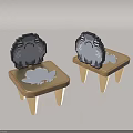 Cute Wooden Kids Chair With Pixel Style Cloud Pattern Backrest Design