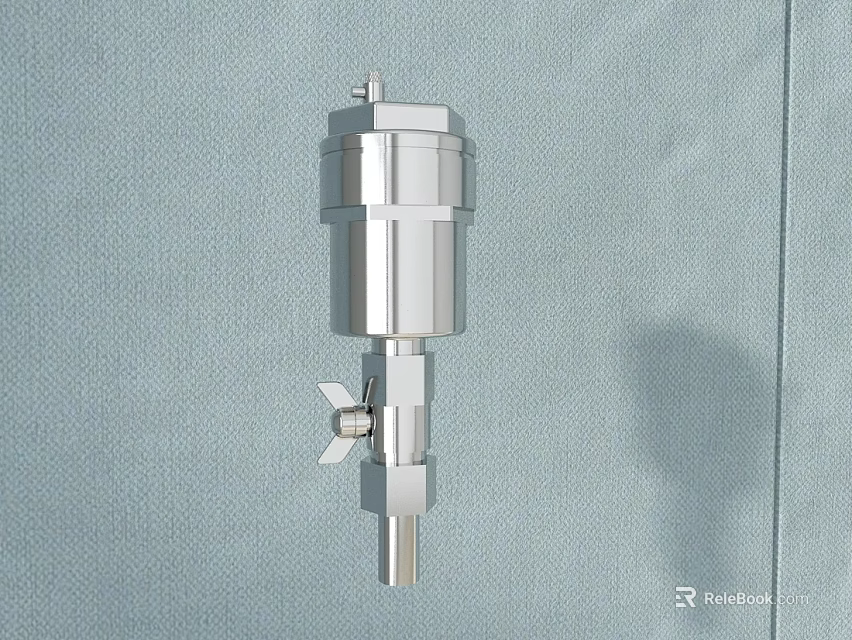 Wall Mounted Cylindrical Industrial Equipment With Stainless Steel Body And Adjustable Control Knob 3d model 