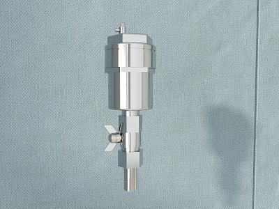 Wall Mounted Cylindrical Industrial Equipment With Stainless Steel Body And Adjustable Control Knob 3d model