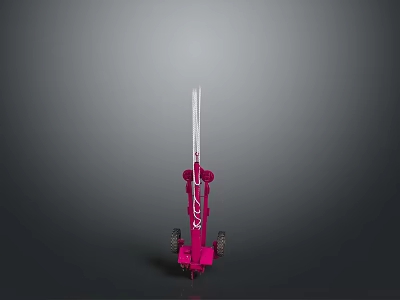 Industrial Landscape With Pink Mechanical Structure Long Poles And Gray Background 3d model