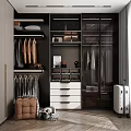 Modern Wardrobe Interior Design With Glass Doors Hanging Clothes Open Shelves And Storage Drawers
