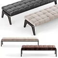 Modern Upholstered Ottoman Designs In Black Beige And Brown With Wooden Legs