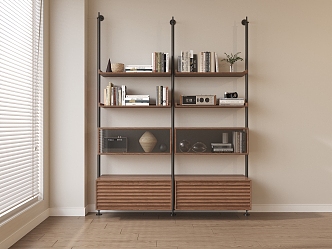 French Floor Bookcase Storage Rack 3d model