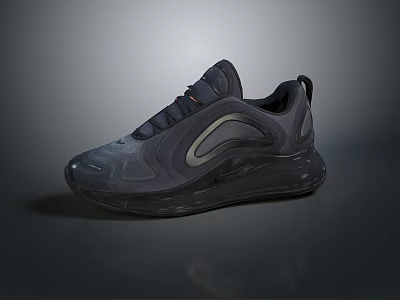 Black Sports Shoes With Modern Streamlined Design And Cushioned Sole For Comfortable Everyday Wear 3d model