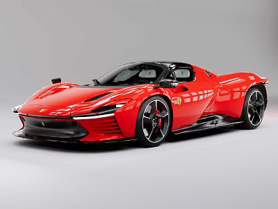 Red Supercar with Sleek Aerodynamic Design Sporty Wheels and Black Roof Accents 3d model
