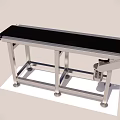 Black Conveyor Belt With Silver Metal Frame On White Base 3d model