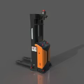 Industrial Stacker Truck Black Orange With Red Warning Light Control Panel And Fork Base