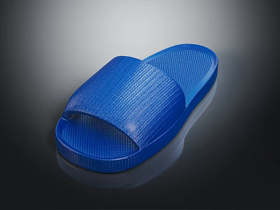 Blue Slide Slippers With Non Slip Sole Comfortable Lightweight Casual Footwear For Daily Use 3d model