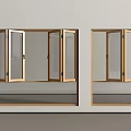 Wooden Framed Windows With Open Panels And Clear Glass Design