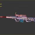Blue And Gold Tactical Sniper Rifle With Scope And Detailed Modern Design Features Bullets
