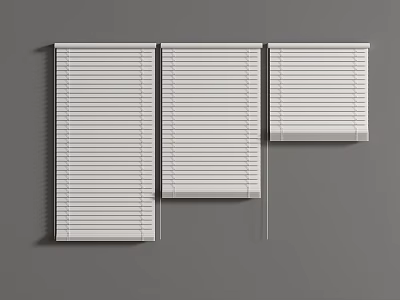 White Venetian Blinds in Different Sizes for Home Window Decor 3d model