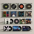 Modern Record Ornaments Wall Decorations Pendant Record Player CD Disc Audio Square 3d model